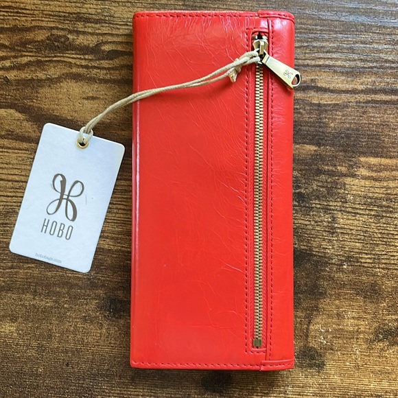 NWT: HOBO: Ardor Continental Leather Wallet: Rio: Coral (Pinky, orangey, red) - Picture 8 of 12